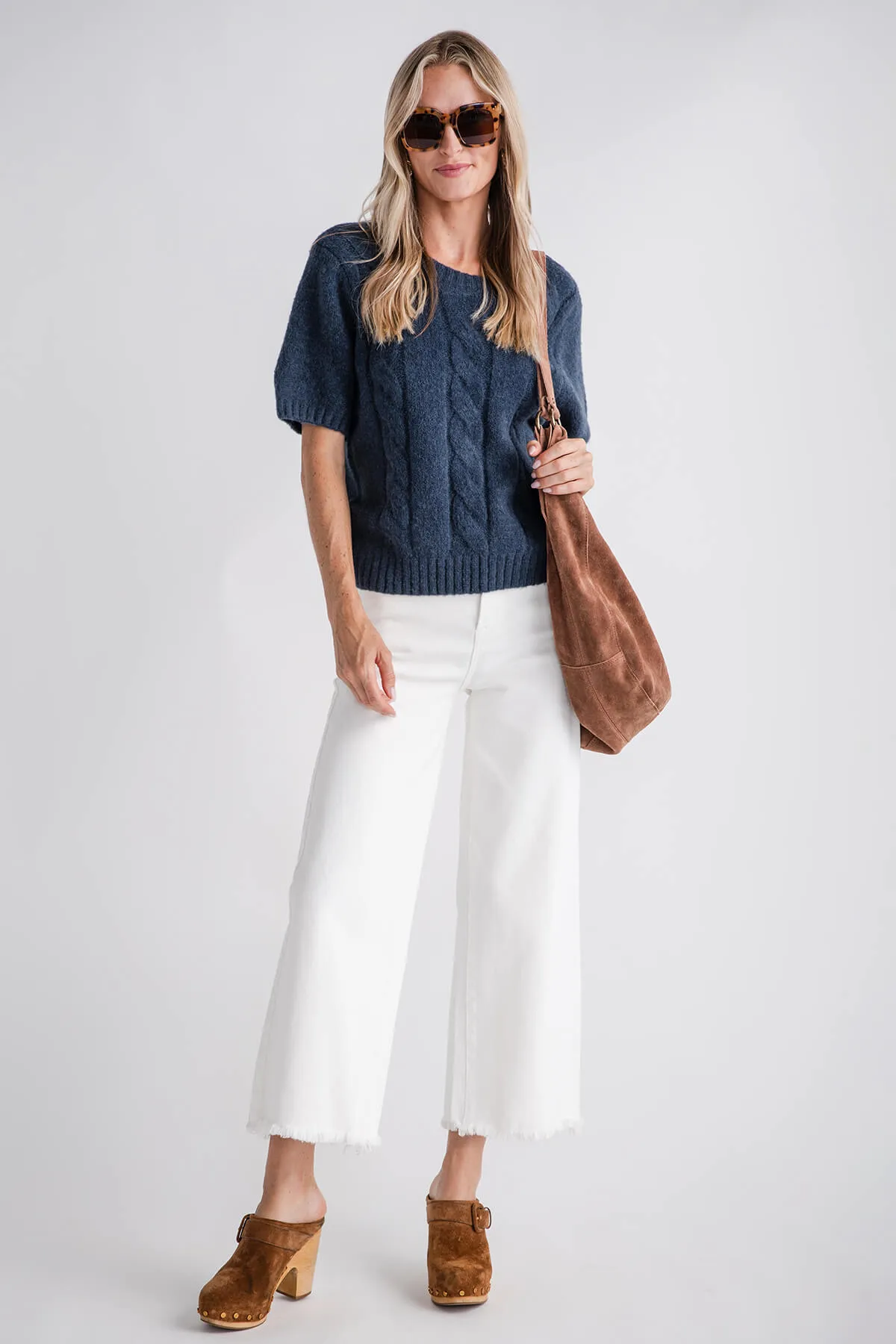 Risen Marlo Weite Bein Crop Jeans