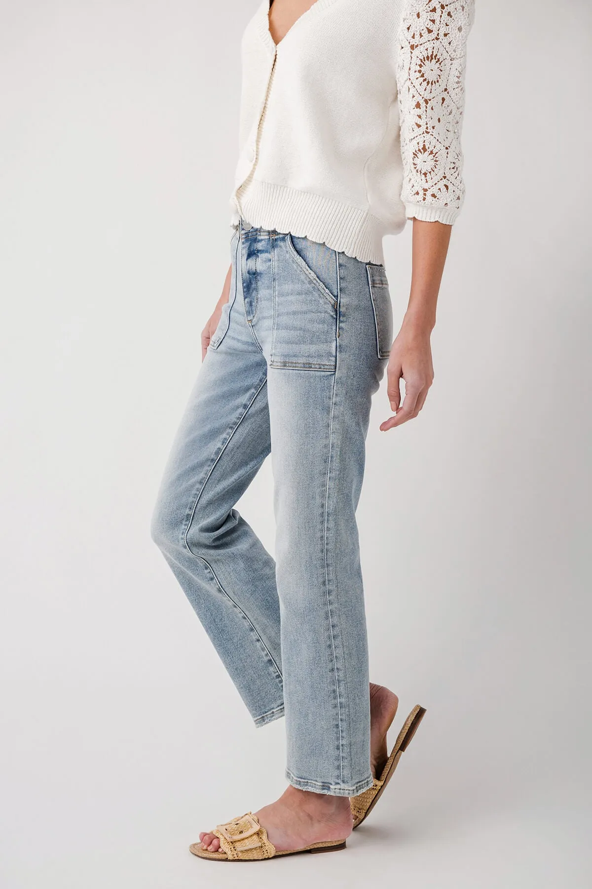 Risen Rosie Jeans mit Schlag am Knöchel