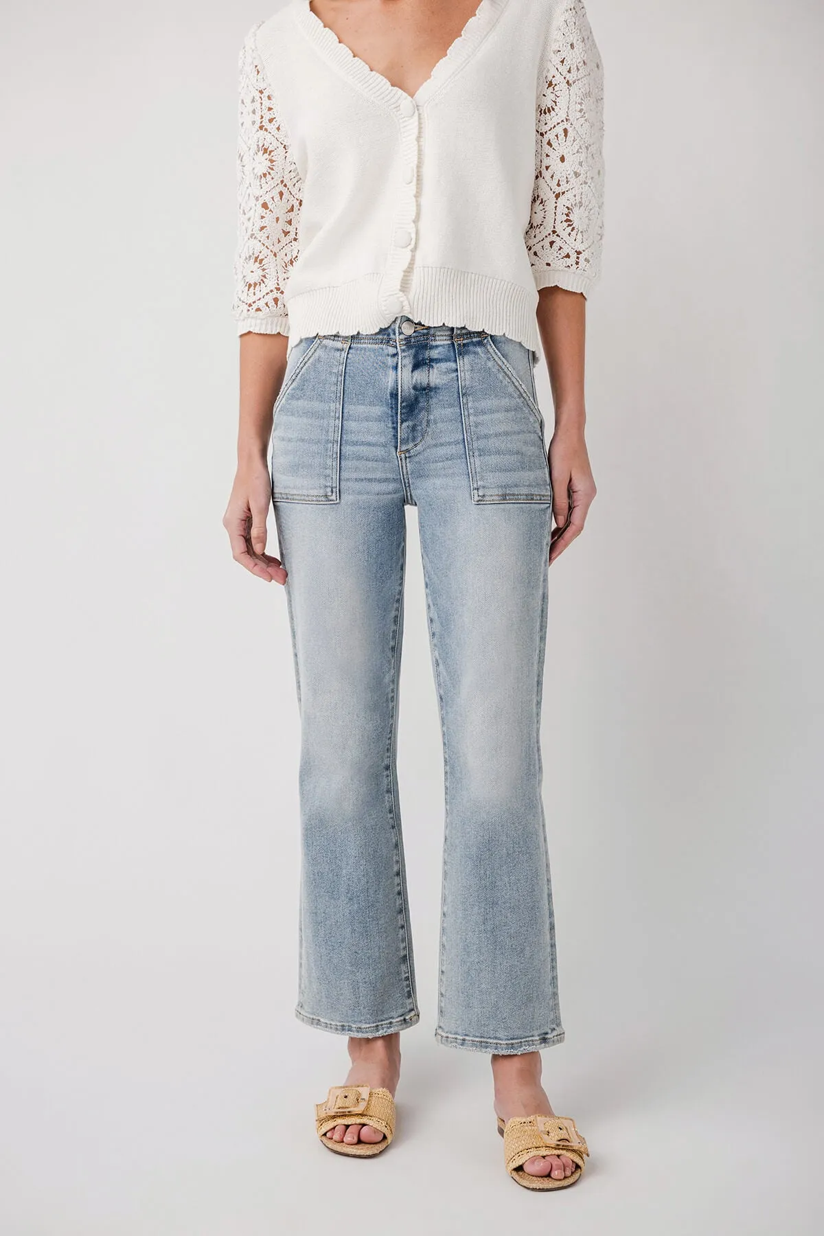 Risen Rosie Jeans mit Schlag am Knöchel