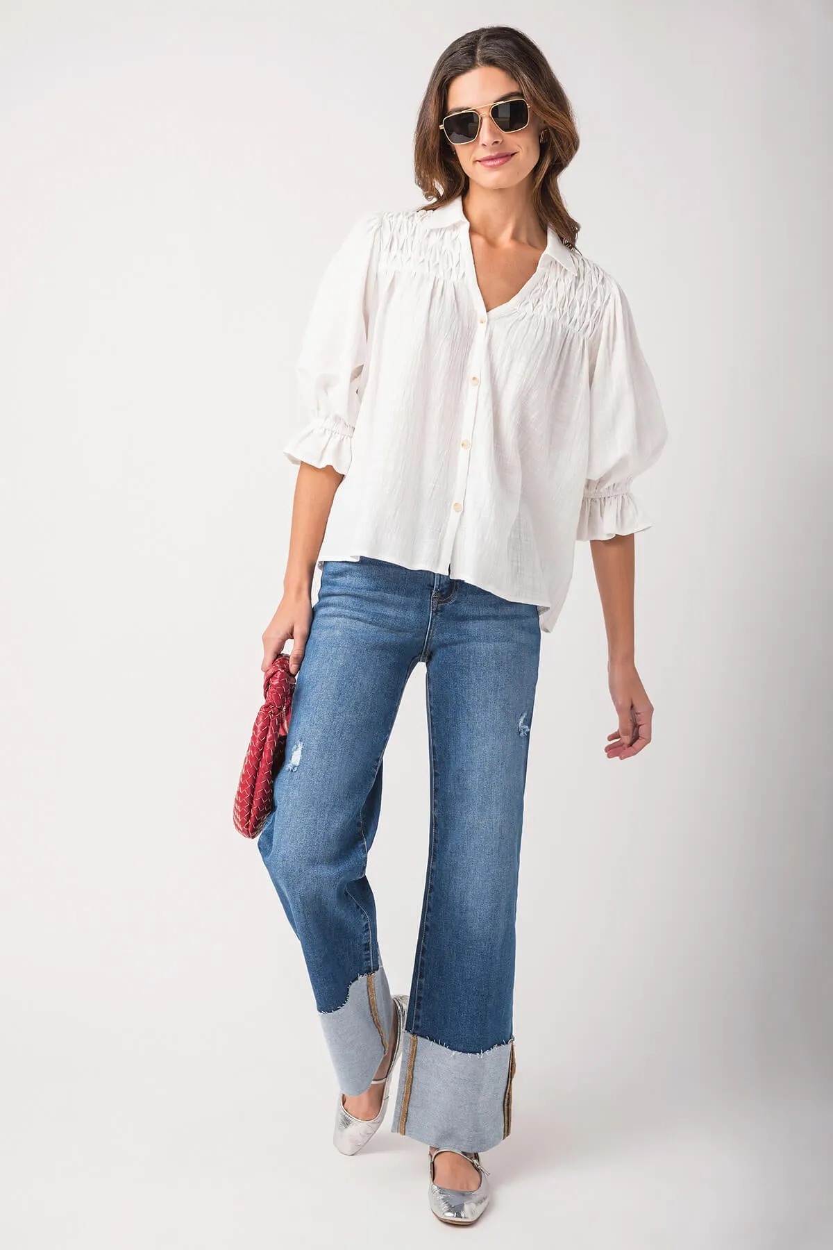 Risen Scout Große Jeans mit Umschlag