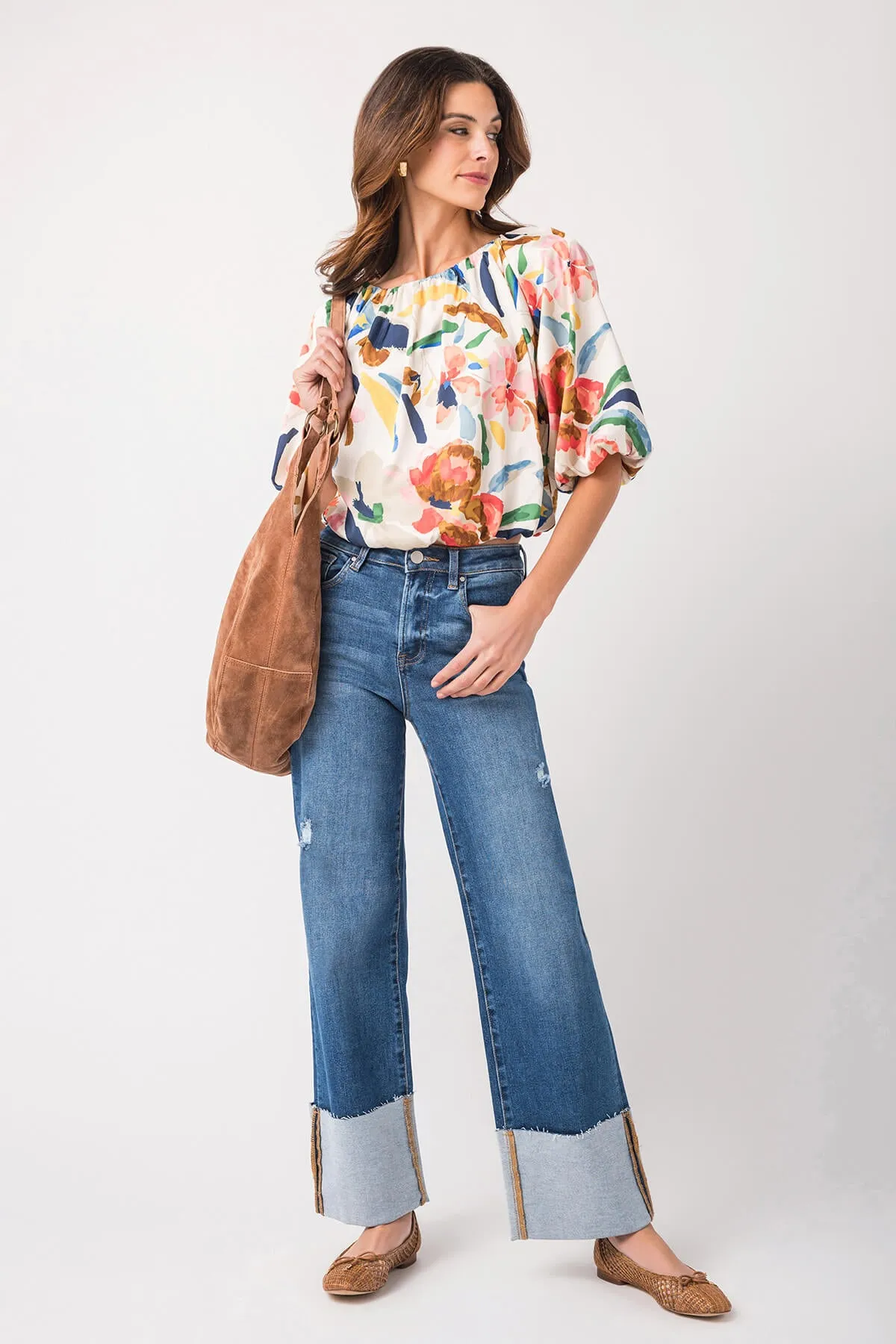 Risen Scout Große Jeans mit Umschlag