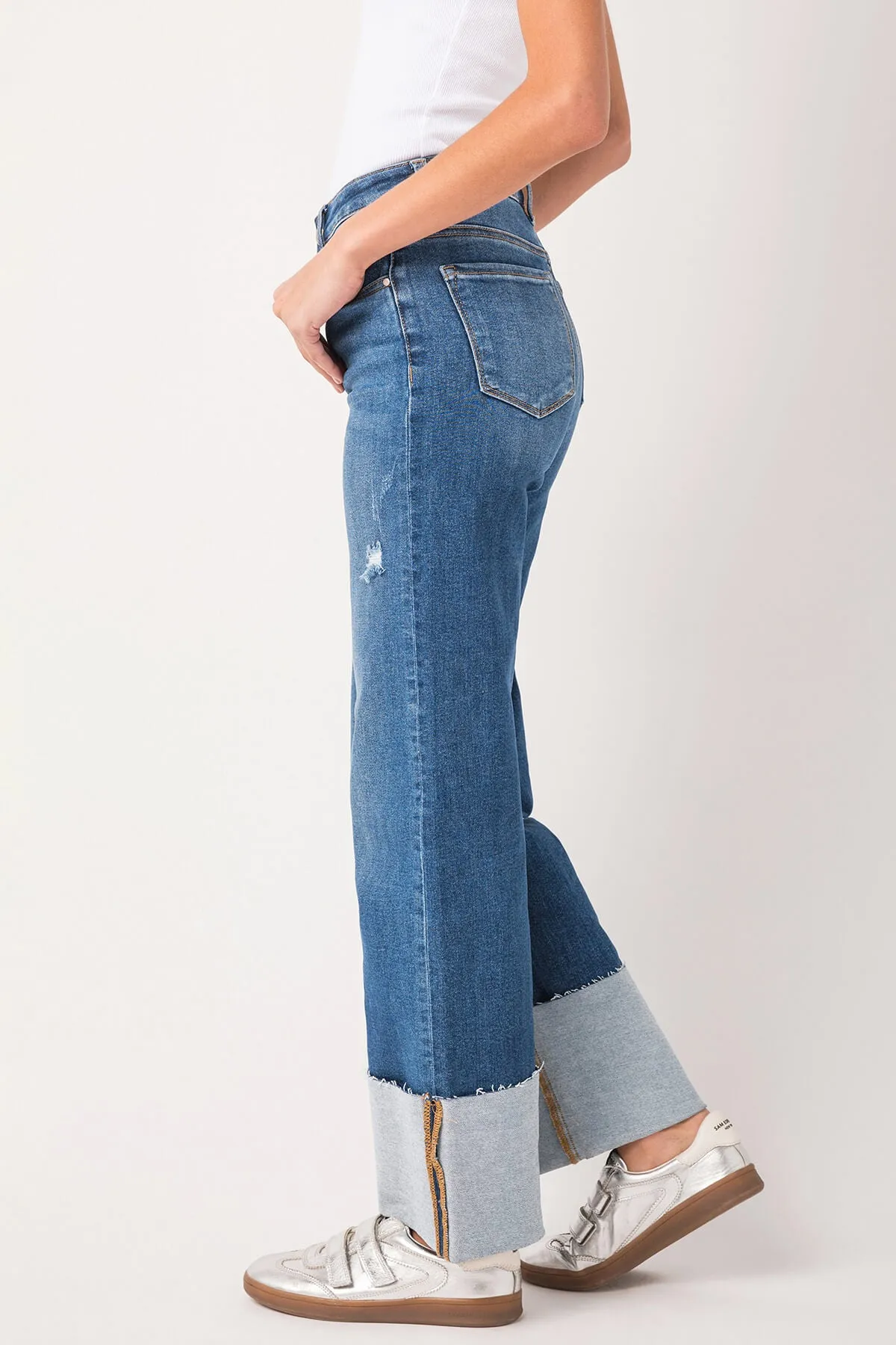 Risen Scout Große Jeans mit Umschlag