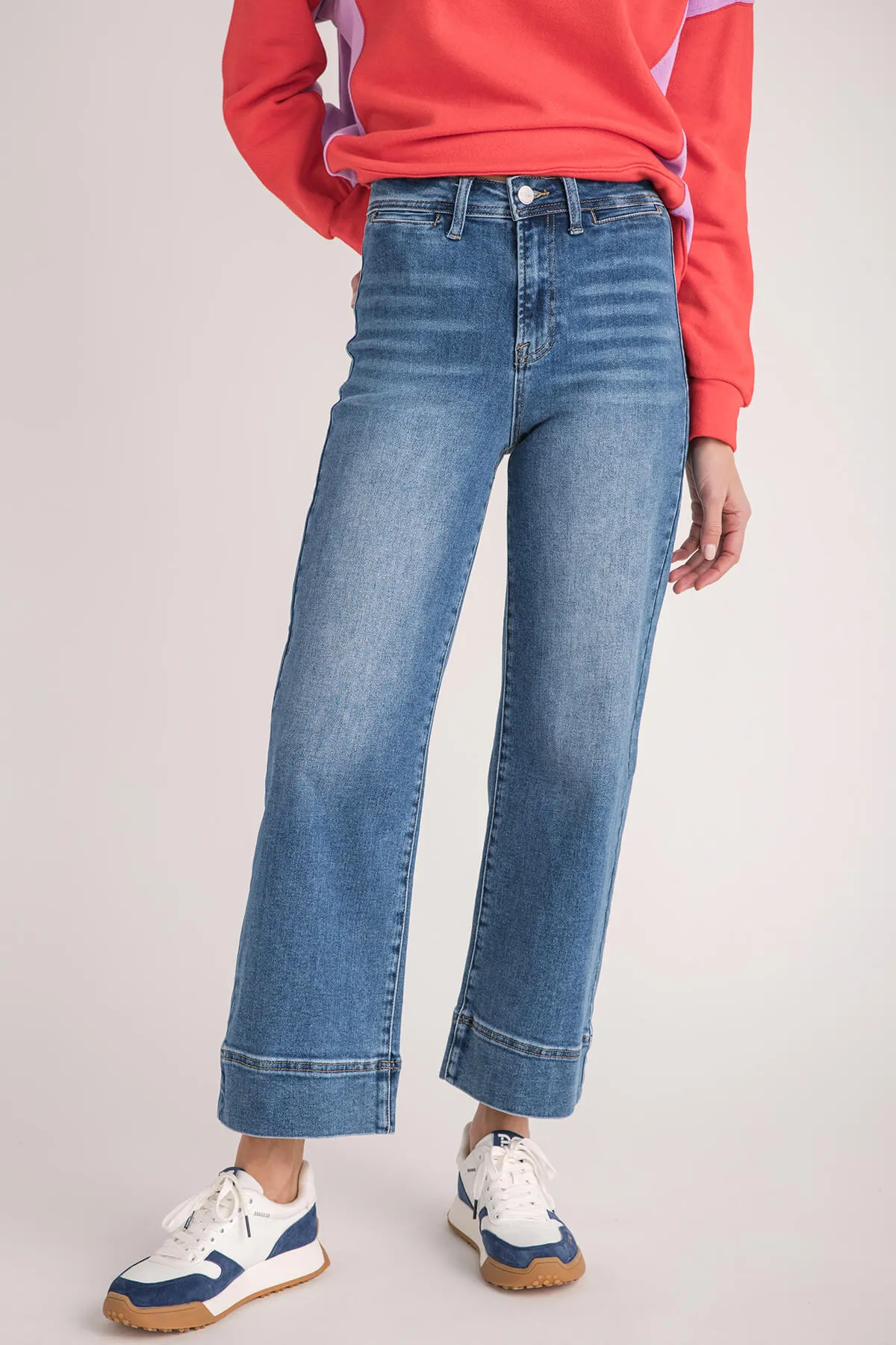 Risen Waverly Weite Saum Knöcheljeans