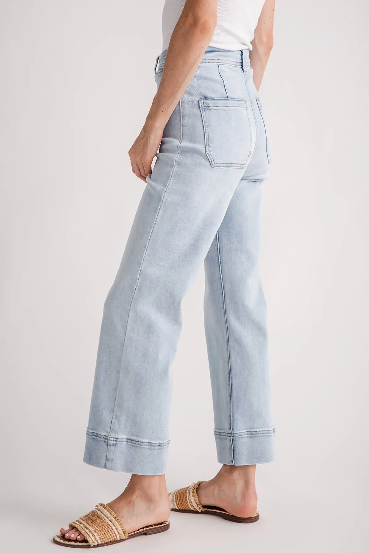 Risen Waverly Weite Saum Knöcheljeans
