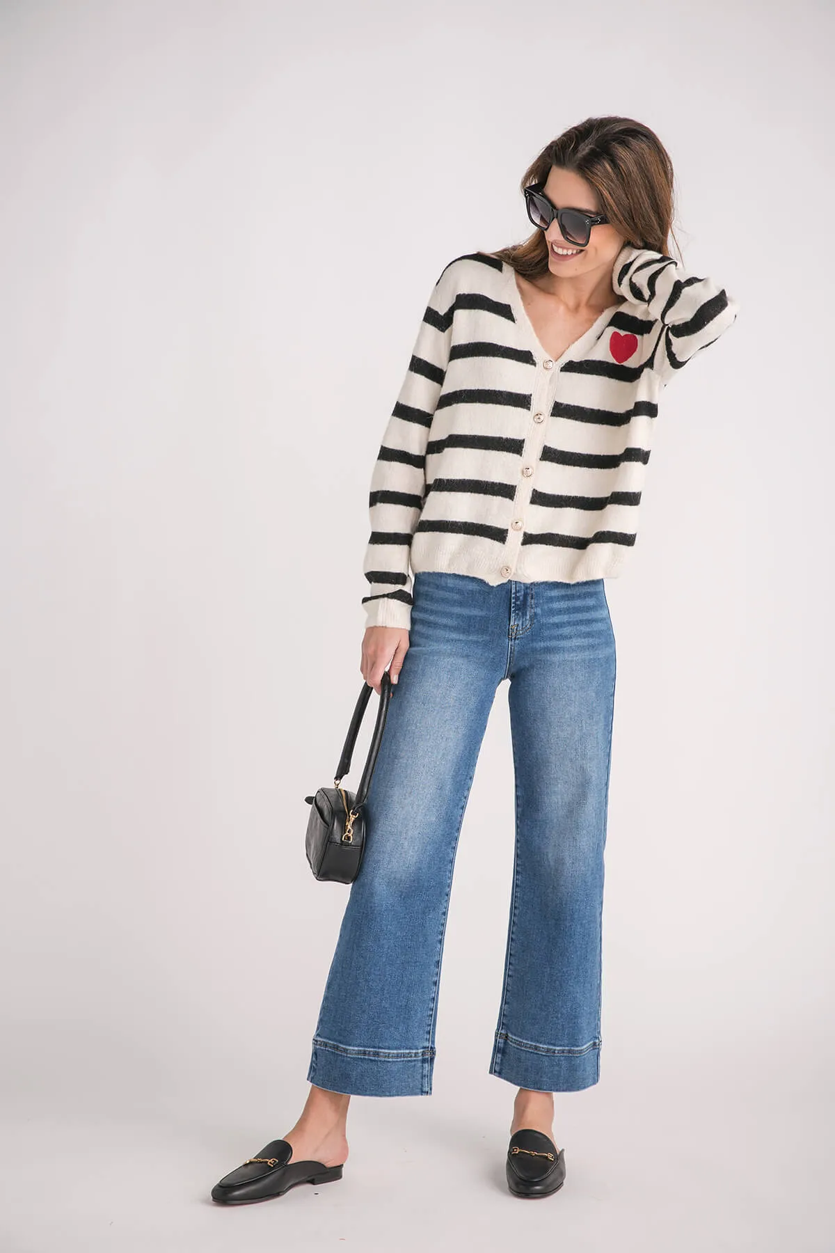 Risen Waverly Weite Saum Knöcheljeans