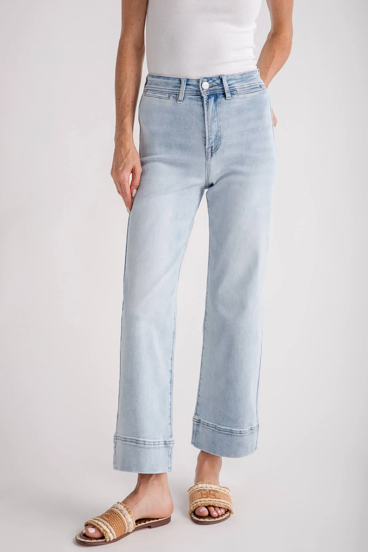 Risen Waverly Weite Saum Knöcheljeans