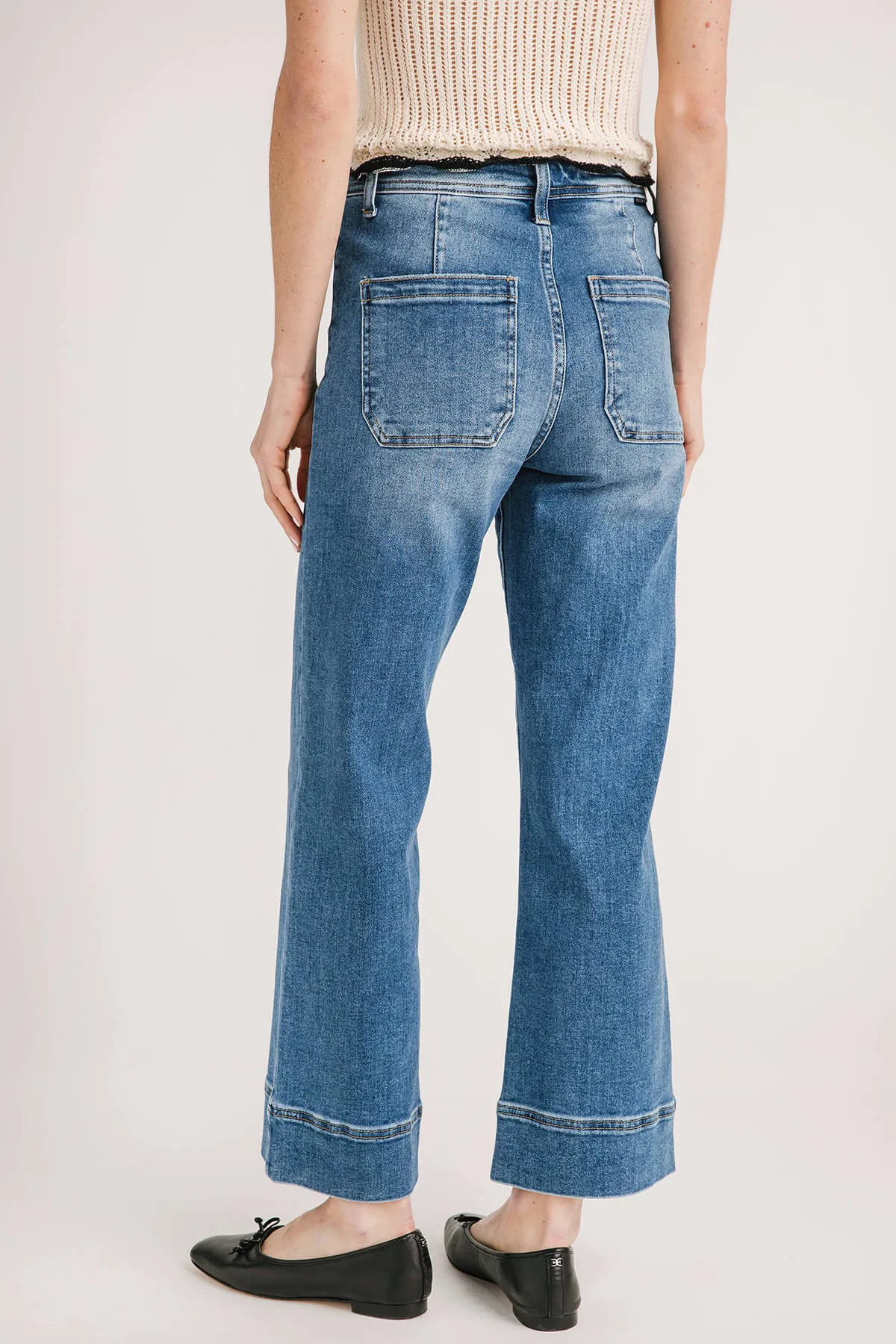 Risen Waverly Weite Saum Knöcheljeans