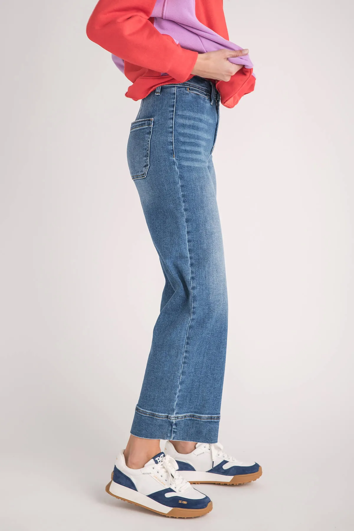 Risen Waverly Weite Saum Knöcheljeans