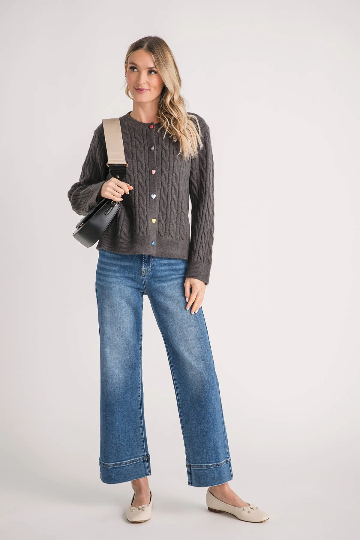 Risen Waverly Weite Saum Knöcheljeans