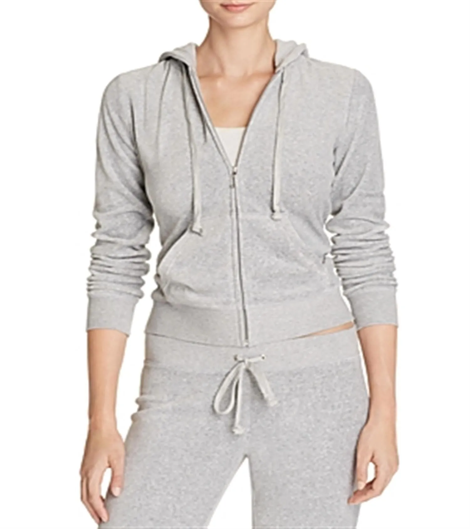 Robertson Velour Hoodie Jacket In Anthrazitgrau