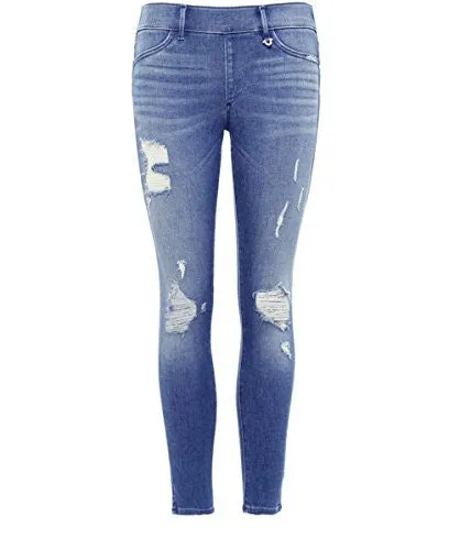 Runway Pull-On Legging Crop Jean, Ocean Side Destroyed, XS
