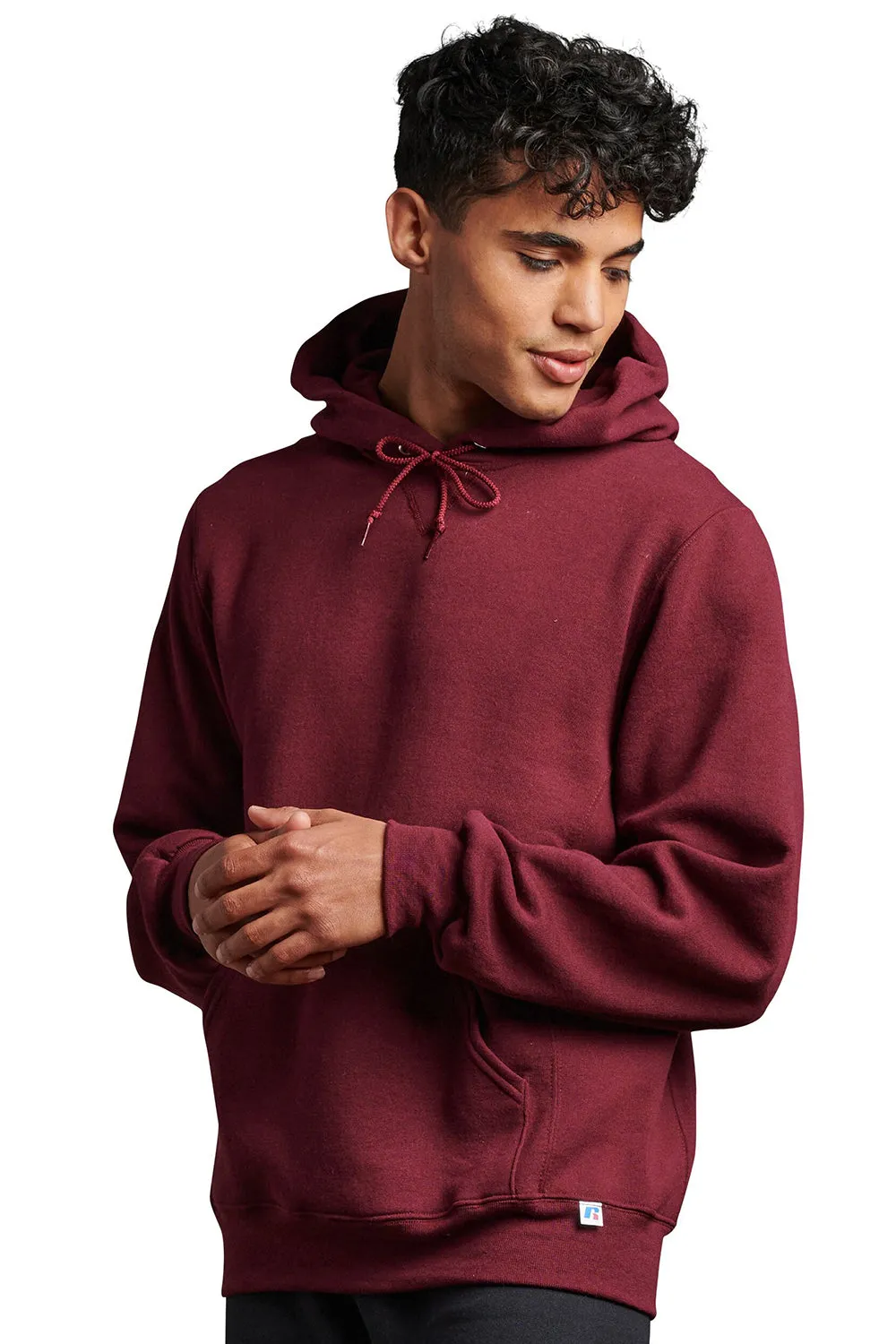 Russell Athletic Herren Dri-Power Feuchtigkeitstransportierende Kapuzenpullover Hoodie mit Beuteltasche - Kastanienbraun