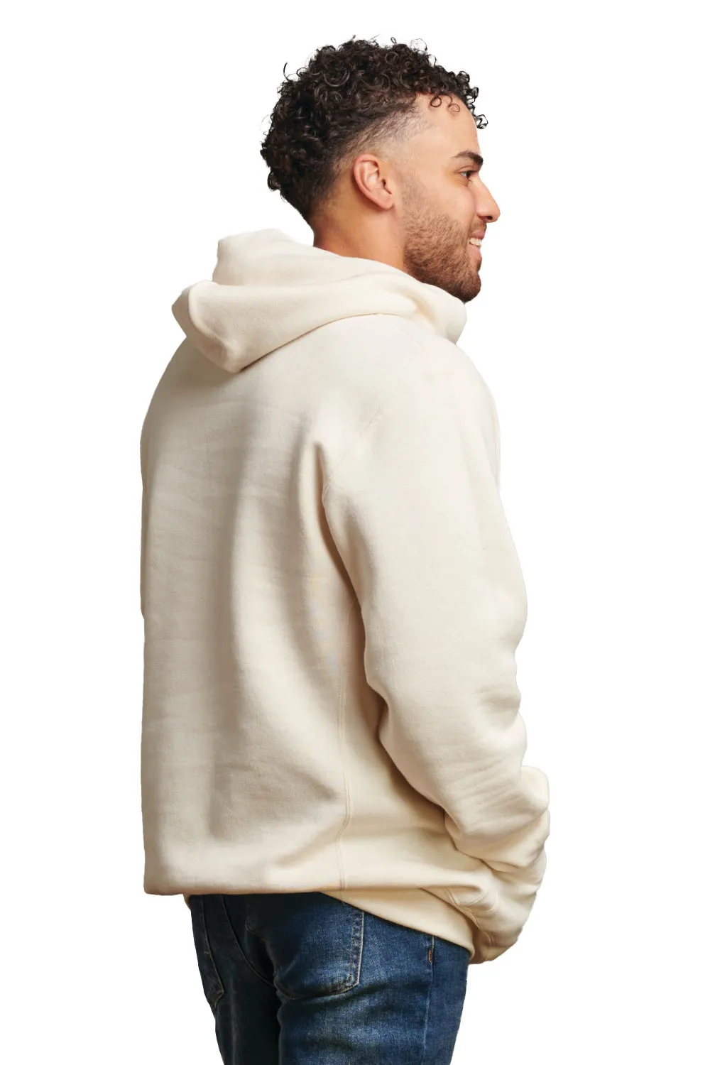 Russell Athletic Herren Dri-Power Feuchtigkeitstransportierende Kapuzenpullover Hoodie mit Beuteltasche - Vintage Weiß