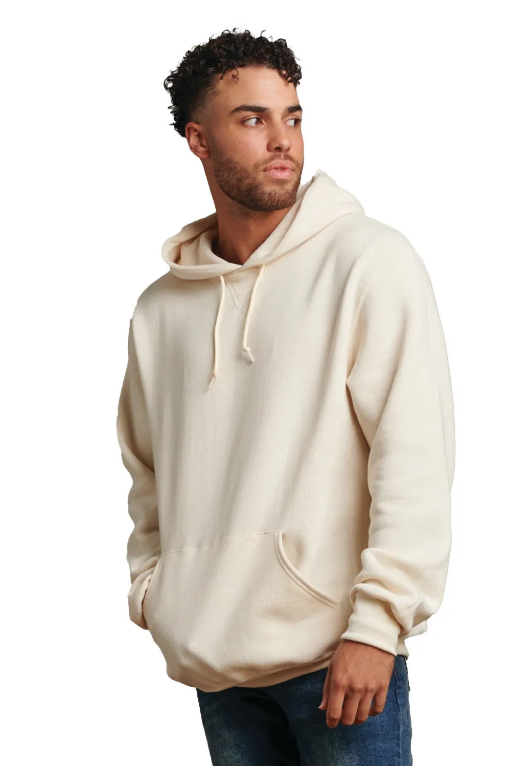Russell Athletic Herren Dri-Power Feuchtigkeitstransportierende Kapuzenpullover Hoodie mit Beuteltasche - Vintage Weiß