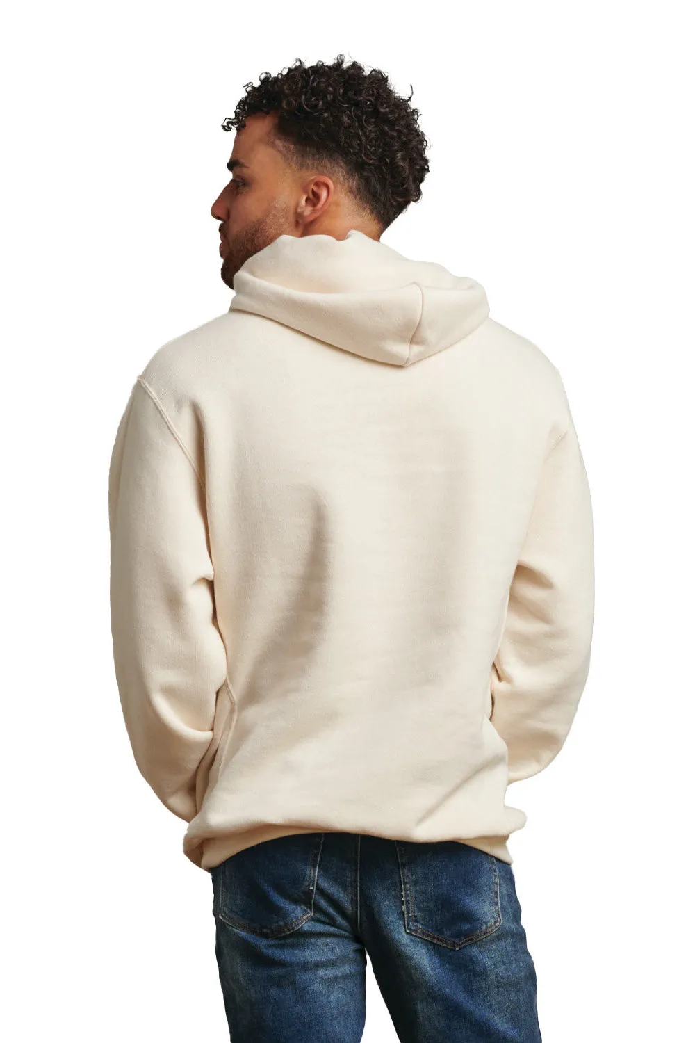 Russell Athletic Herren Dri-Power Feuchtigkeitstransportierende Kapuzenpullover Hoodie mit Beuteltasche - Vintage Weiß