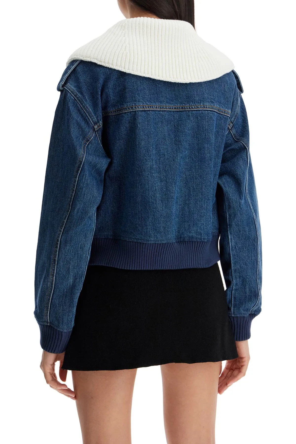 Self Portrait Damen blaue Bomberjacke Für