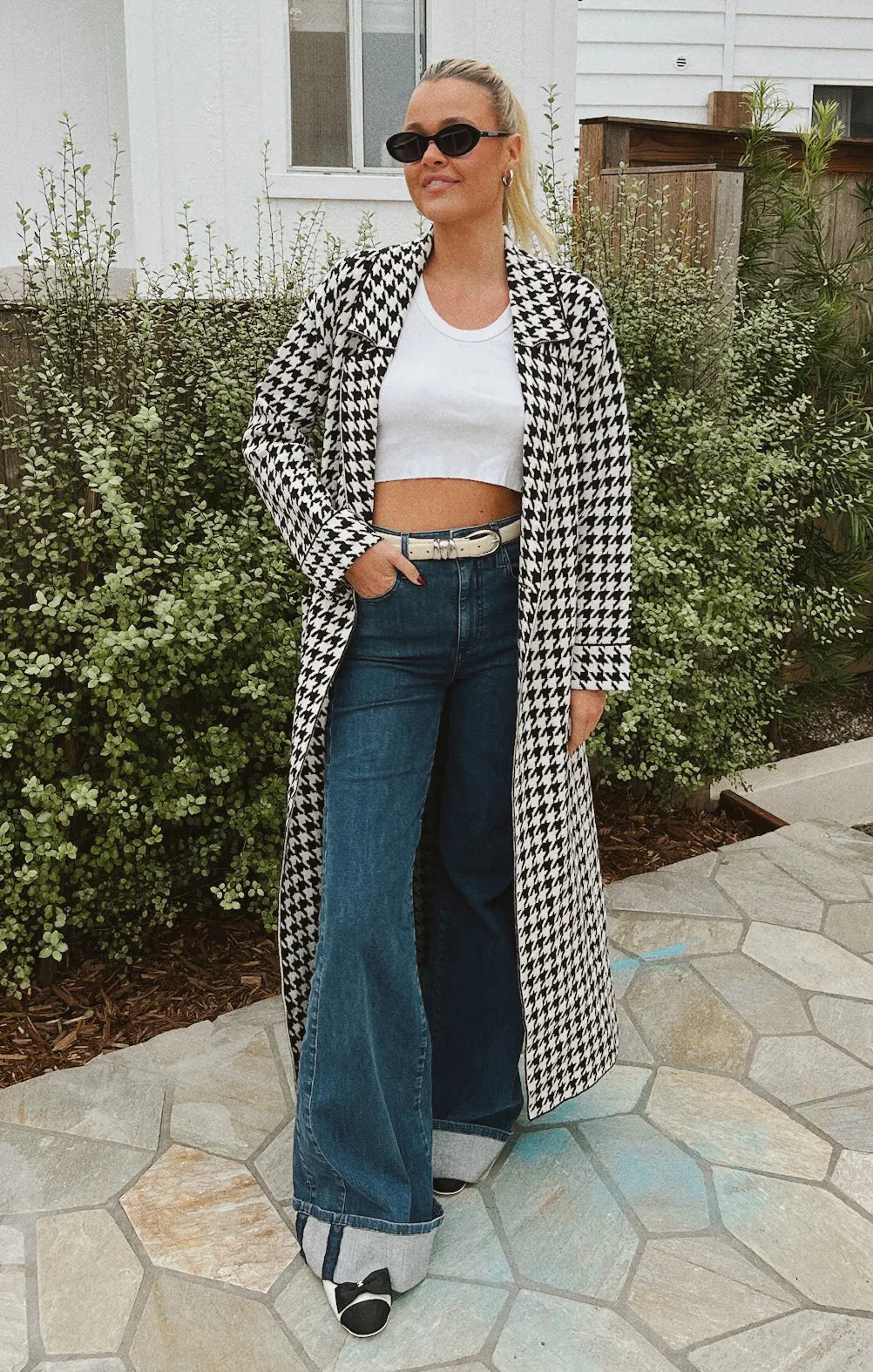 Shasta Sweater Jacket ~ Hahnentritt-Strick