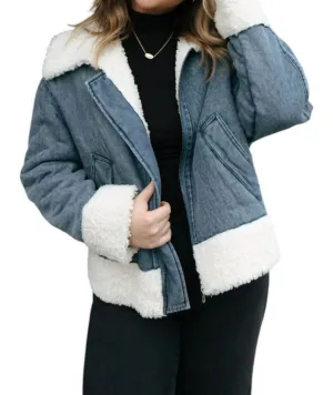 Sherpa Jacke in Denim