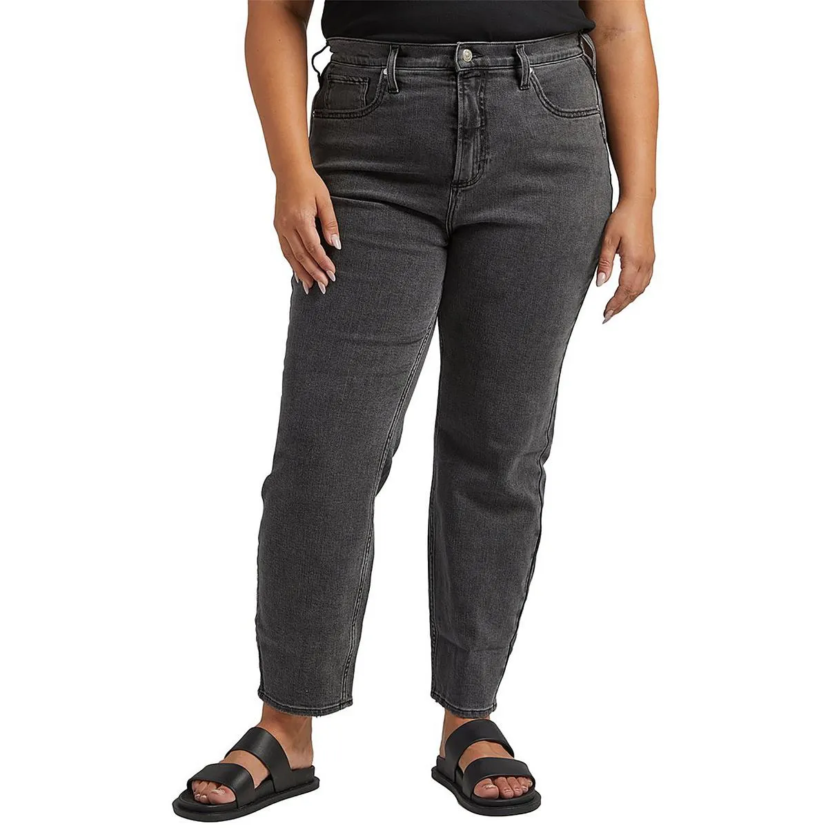 Silver Jeans Co. Damen Plus Hochbegehrte High-Rise Slim Straight Leg Jeans