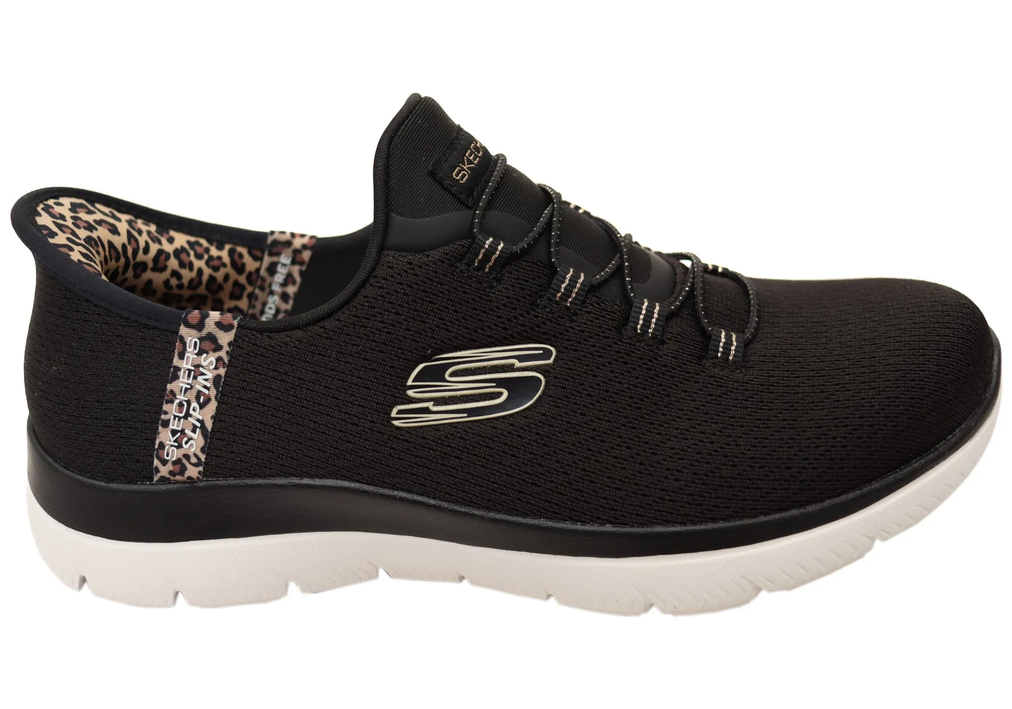 Skechers Damen Slip-Ins Summits Leopard Chic Bequeme Schuhe Skechers Schuhe