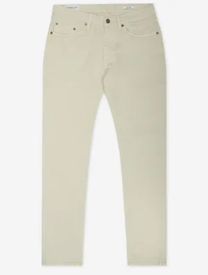 Schlanke Wüstenjeans Seidenmatt Beige
