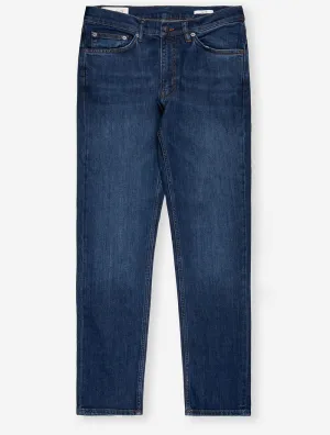 Slim Fit Jeans Dunkelblau Vintage-Look