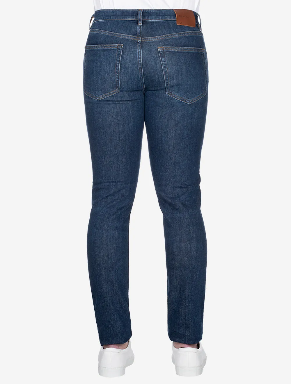 Slim Fit Jeans Dunkelblau Vintage-Look