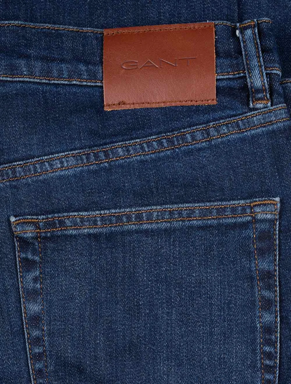 Slim Fit Jeans Dunkelblau Vintage-Look