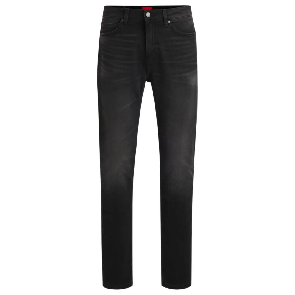 Slim-fit Jeans in schwarzem Stretch-Denim