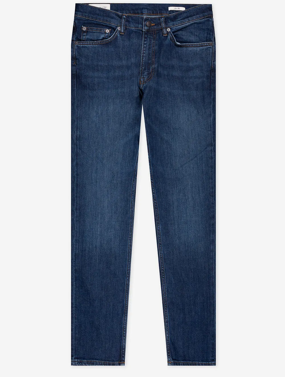 Slim Jeans Dunkelblau Used Look