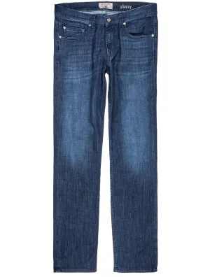 Slimmy | Gewichtslose Washed Denim Jeans Blau