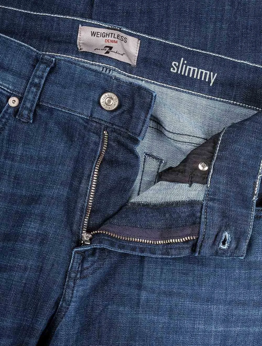 Slimmy | Gewichtslose Washed Denim Jeans Blau