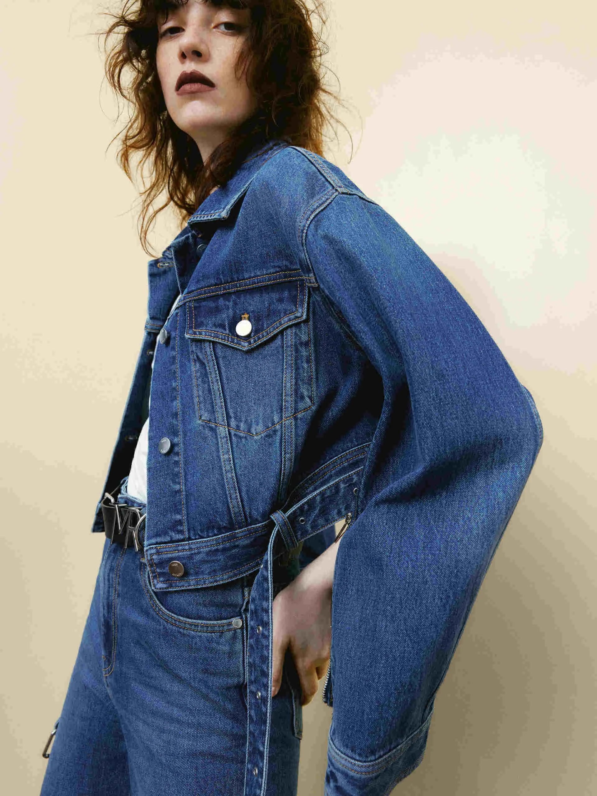 Aufgeteilte Detail-Denimjacke