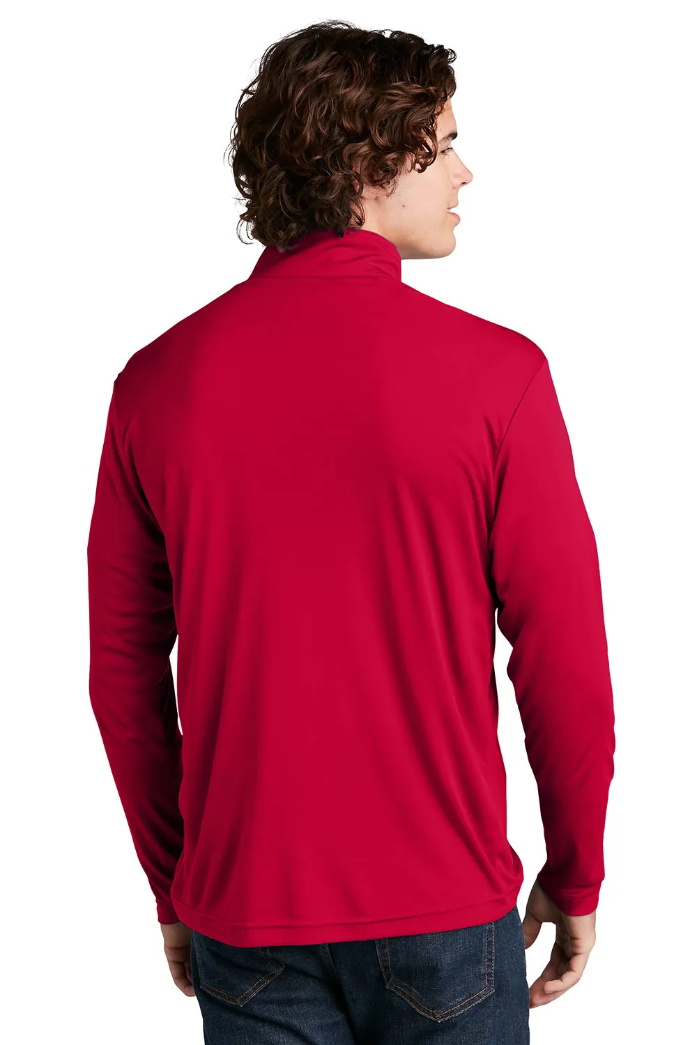 Sport-Tek Herren Competitor Feuchtigkeitstransportierendes 1/4-Zip Sweatshirt - Tiefrot