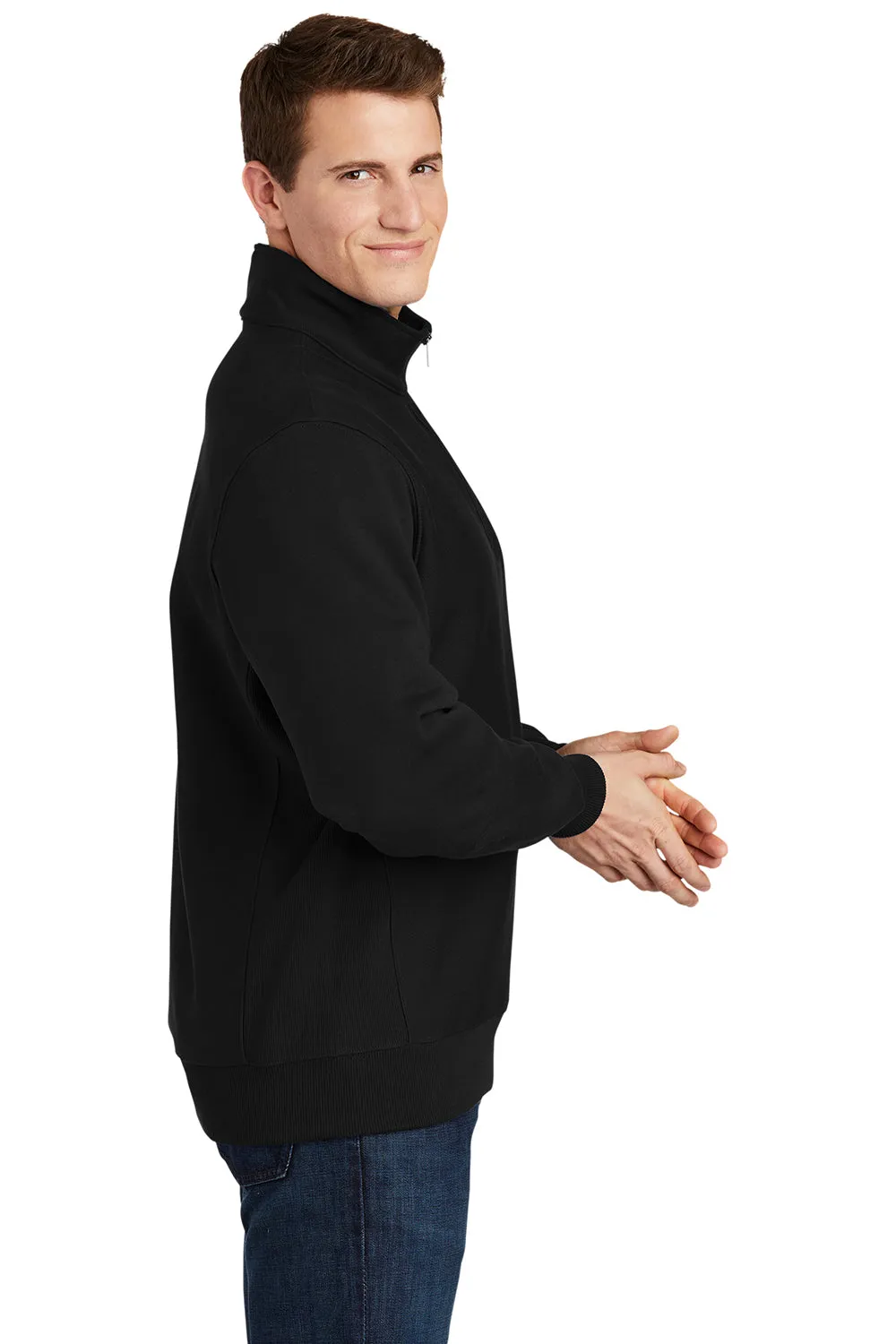 Sport-Tek Herren Fleece 1/4 Zip Sweatshirt - Schwarz