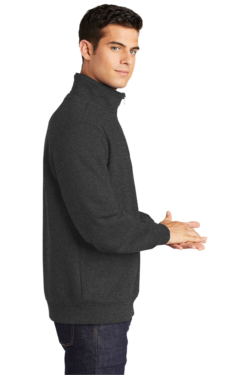 Sport-Tek Herren Fleece-Pullover mit 1/4-Zip und Schrumpffestigkeit - Heather Graphitgrau
