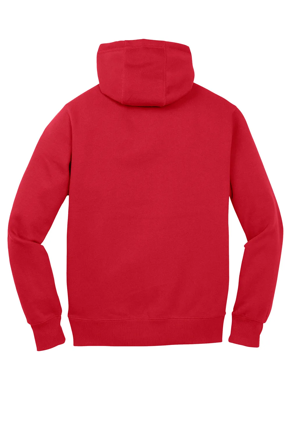 Sport-Tek Herren Fleece Kapuzenpullover mit Pouch-Tasche - knitterfrei - Echtes Rot