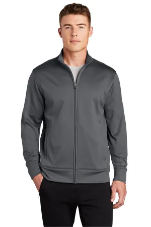 Sport-Tek Herren Sport-Wick Feuchtigkeitstransport Fleece Full-Zip Sweatshirt mit Taschen - Dunkles Rauchgrau
