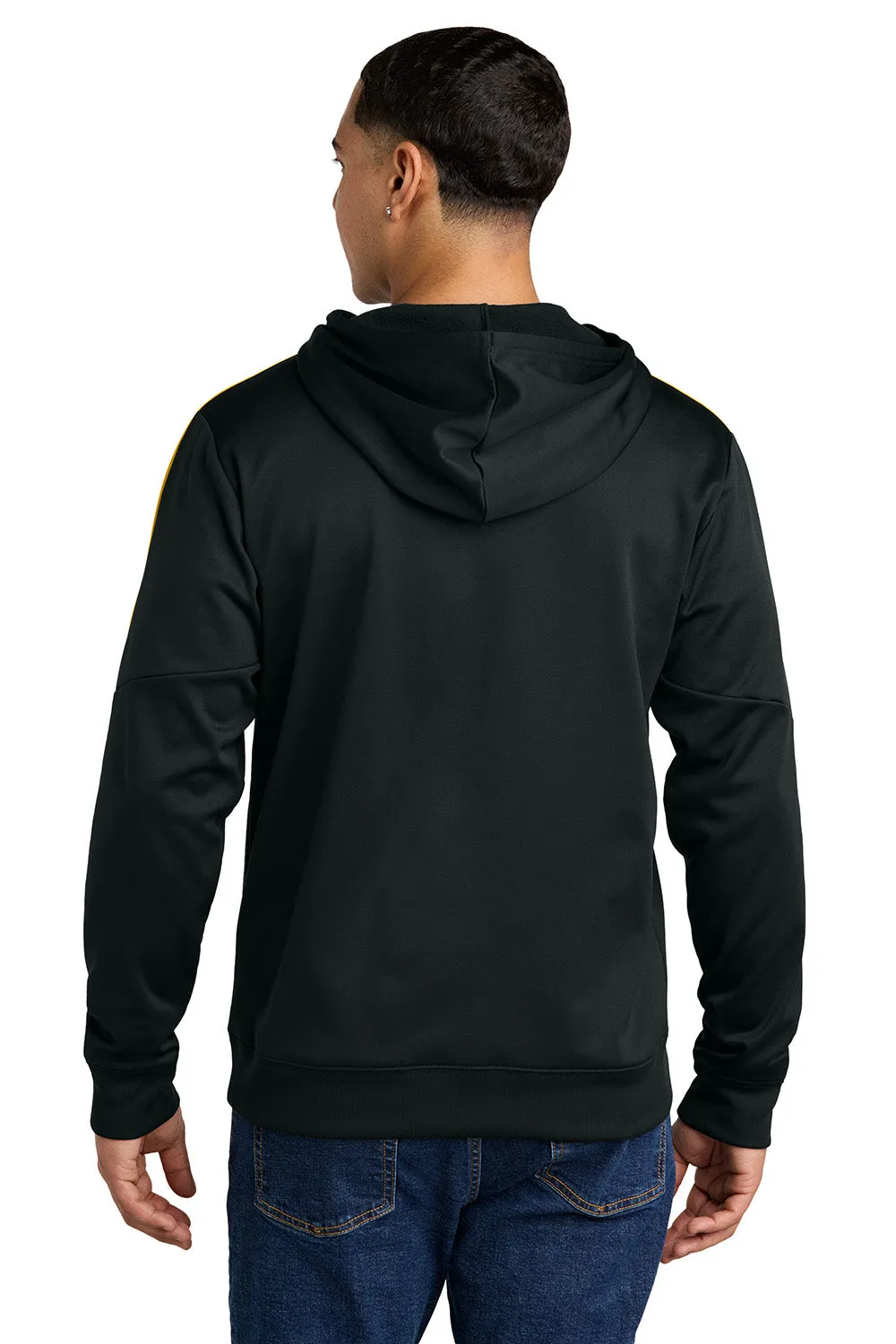 Sport-Tek Herren Sport-Wick Feuchtigkeitstransportierender United Fleece Kapuzenpullover Hoodie mit Beuteltasche - Schwarz/Gold