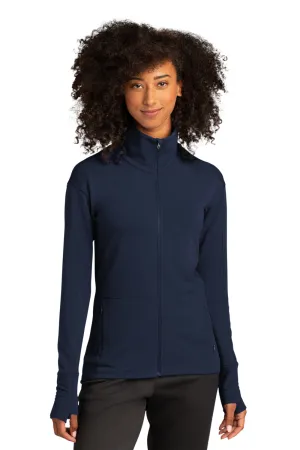 Sport-Tek Damen Flex Fleece Feuchtigkeitstransportierender Reißverschluss-Sweatshirt mit Taschen - Echt Marineblau