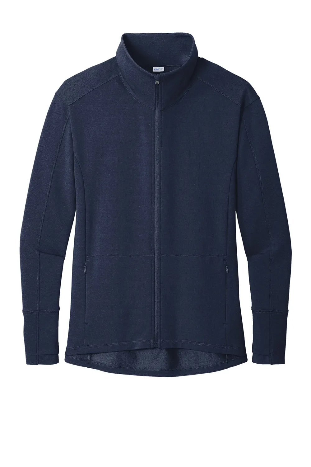 Sport-Tek Damen Flex Fleece Feuchtigkeitstransportierender Reißverschluss-Sweatshirt mit Taschen - Echt Marineblau