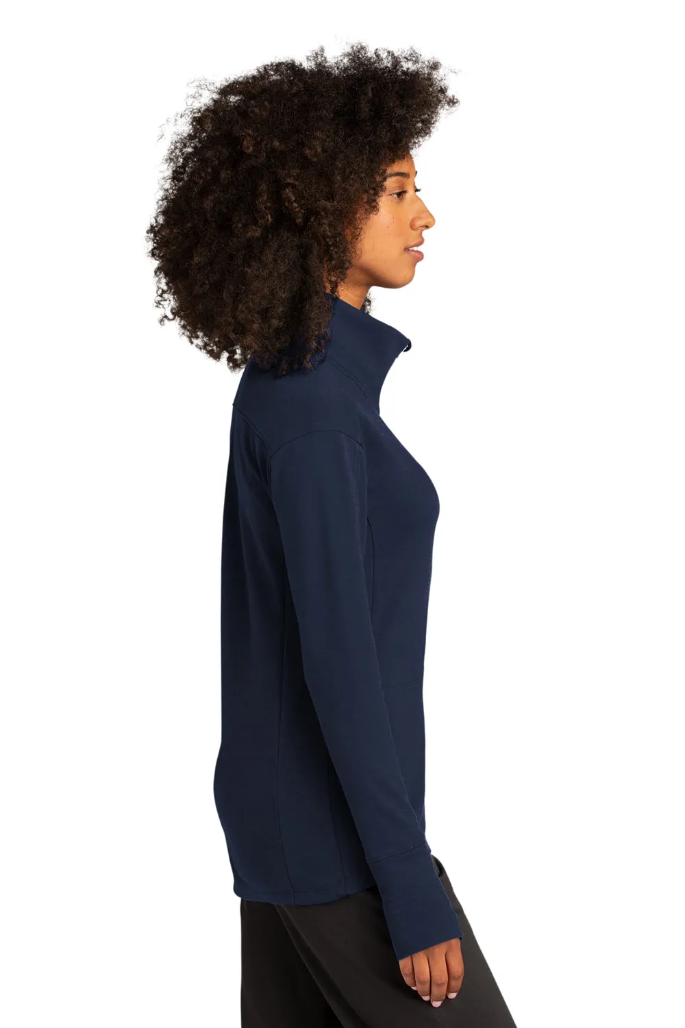 Sport-Tek Damen Flex Fleece Feuchtigkeitstransportierender Reißverschluss-Sweatshirt mit Taschen - Echt Marineblau