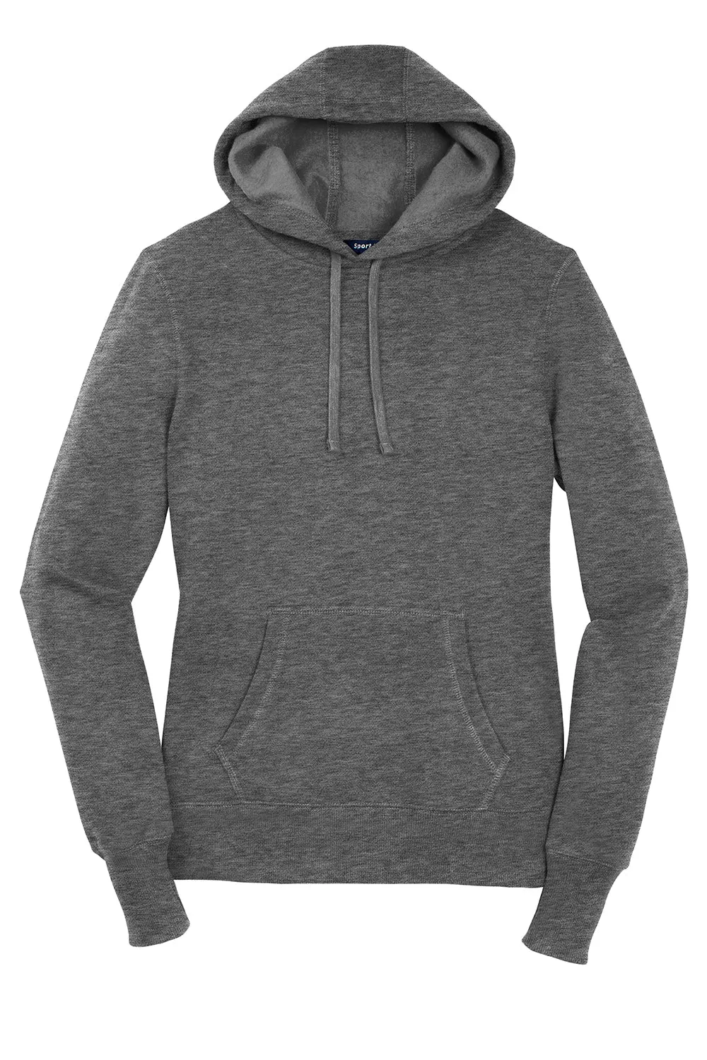 Sport-Tek Damen Fleece Kapuzenpullover mit Anti-Schrumpf-Funktion und Kangaroo-Tasche - Heather Vintage Grau