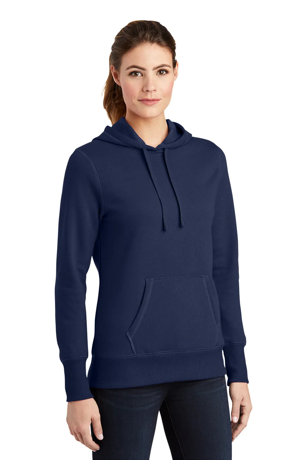 Sport-Tek Damen Fleece Kapuzenpullover mit Anti-Schrumpf-Funktion und Kangaroo-Tasche - Echt Marineblau
