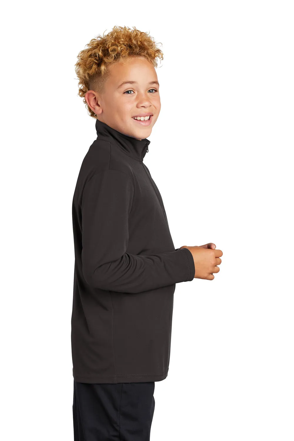 Sport-Tek Jugend Competitor Feuchtigkeitstransportierendes 1/4-Zip Sweatshirt - Eisengrau