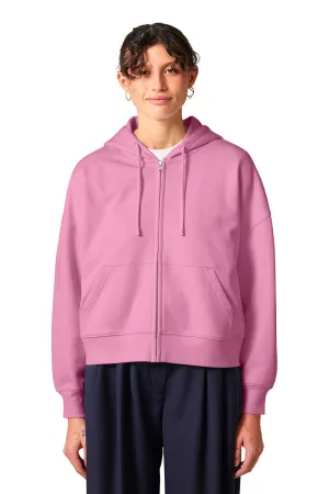 Stanley/Stella Womens Ida Full Zip Hooded Sweatshirt Hoodie w/ Pockets - Bubble Pink