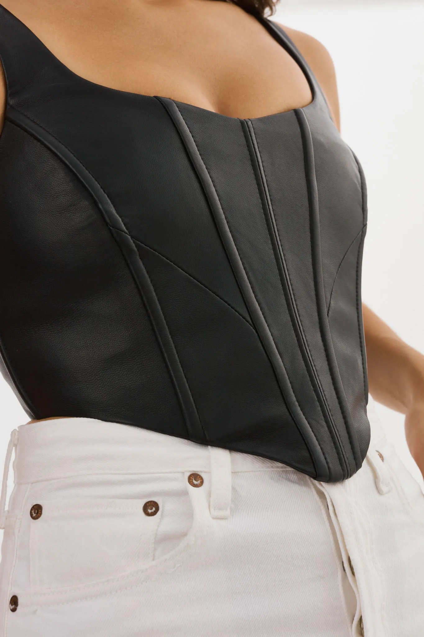 TABIA | Leder-Corsage-Oberteil