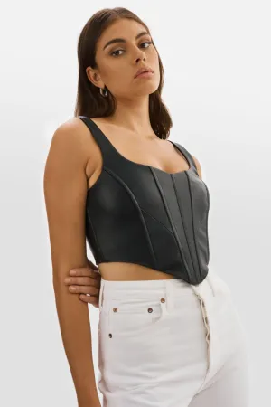 TABIA | Leder-Corsage-Oberteil