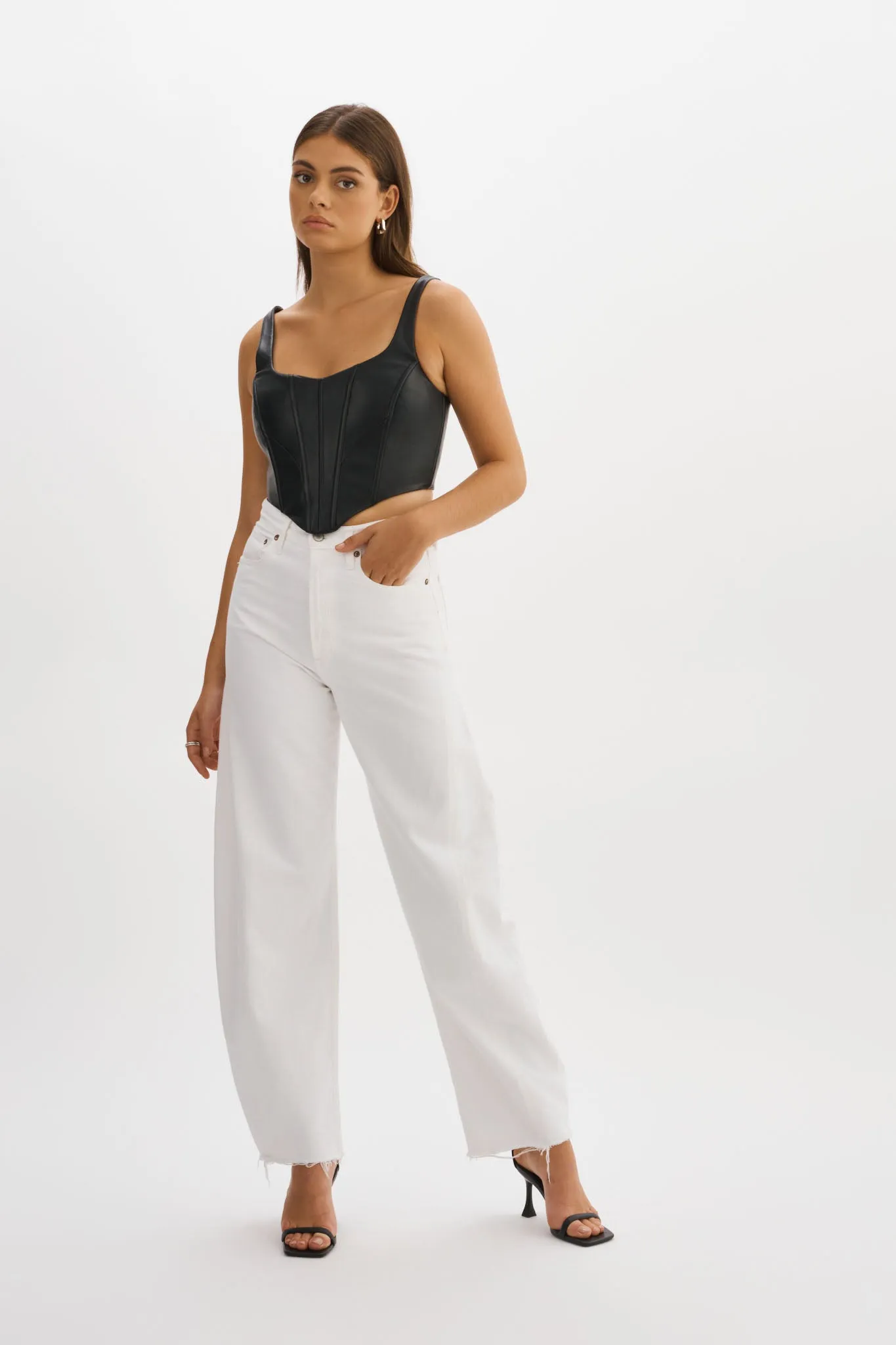 TABIA | Leder-Corsage-Oberteil