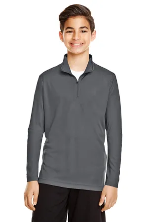 Team 365 Youth Zone Performance Feuchtigkeitstransportierendes 1/4-Zip Sweatshirt - Graugrau